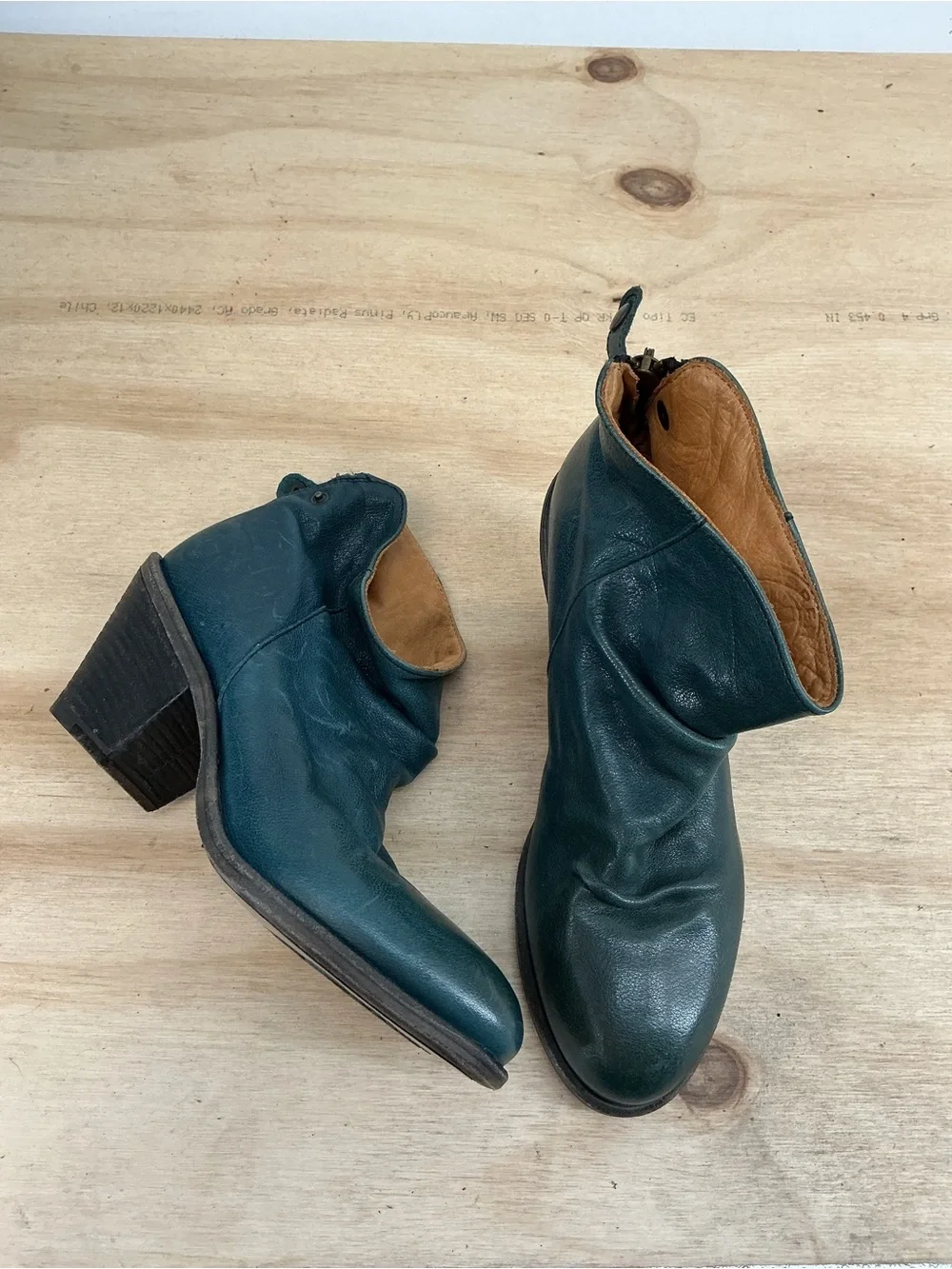 Fiorentini & Baker Teal Leather Ankle Boots Size 35